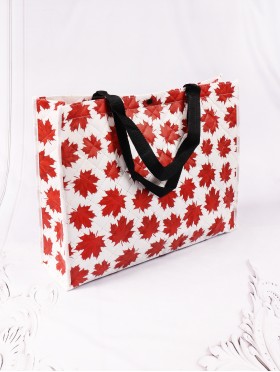 Eco-Friendly Maple Leaf Non-Woven Bag with Button (6 Pcs)